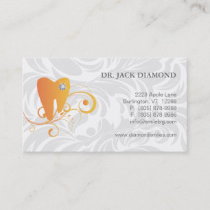 Tarjeta De Citas Naranja dental 2 del logotipo del diente del