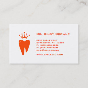 Tarjeta De Citas Naranja dental del logotipo del diente de la