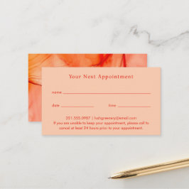 Tarjeta De Citas Naranja Rojo Moderno Resumen elegante