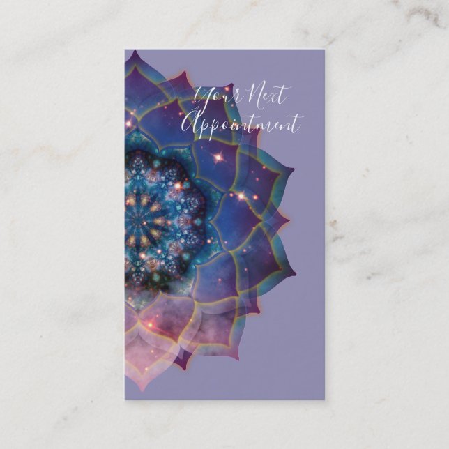 Tarjeta De Citas Nebulosa Flor | Mandala (Anverso)