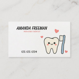 Tarjeta De Citas Niños Dentistas con cepillo dental y dental