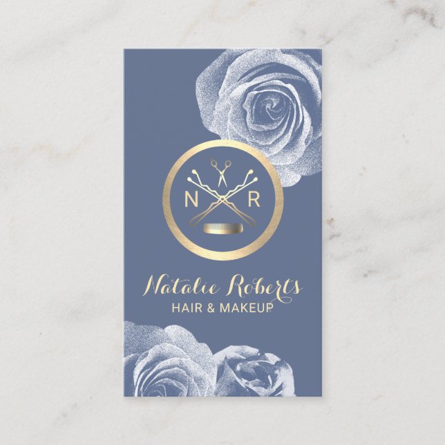 Tarjeta De Citas Nombramiento con flor azul comb. (Anverso)