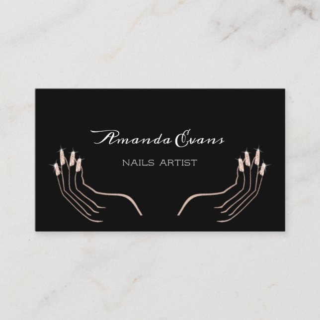 Tarjeta De Citas Nombramiento de artista de clavos de manicura Rosa (Anverso)