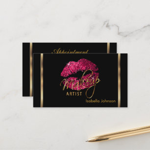 Tarjeta De Citas Nombramiento de artista de maquillaje Purpurina ro