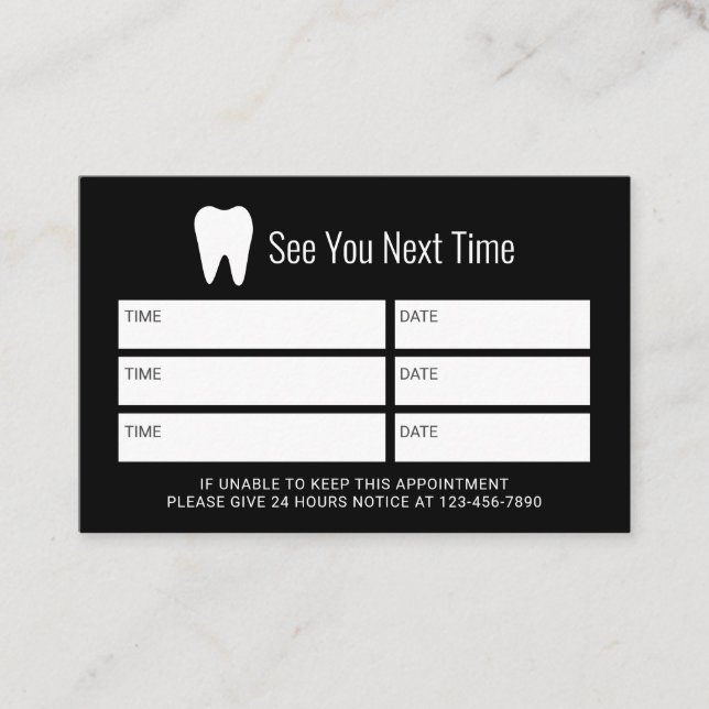 Tarjeta De Citas Nombramiento de Clínica Dental Profesional (Anverso)