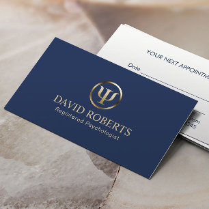 Tarjeta De Citas Nombramiento de consejero psicólogo Marina y Oro