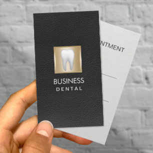 Tarjeta De Citas Nombramiento de dentista elegante dental de cuero