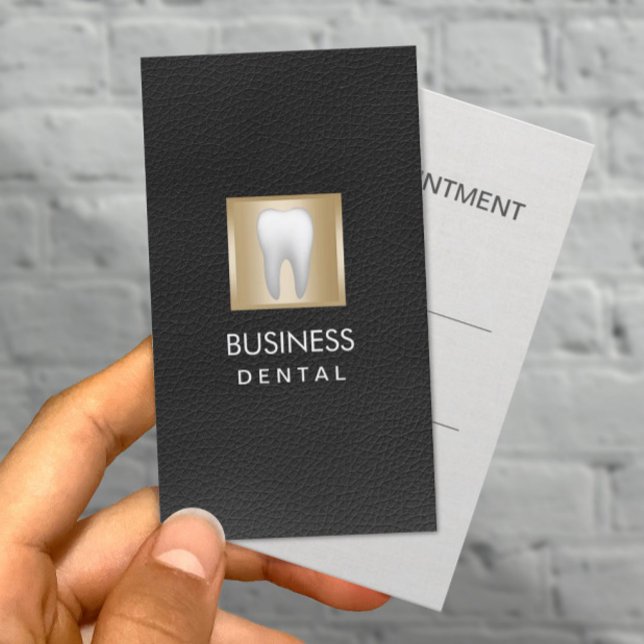 Tarjeta De Citas Nombramiento de dentista elegante dental de cuero  (Subido por el creador)