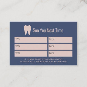 Tarjeta De Citas Nombramiento de dentista Nayv & Pink Dental Care