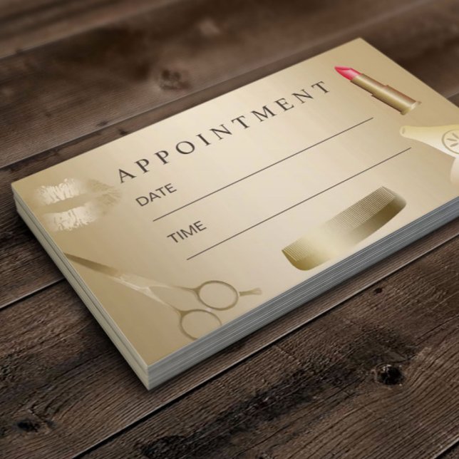 Tarjeta De Citas Nombramiento de Hair Gold en Salón de Belleza Make (Subido por el creador)