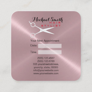 Tarjeta De Citas Nombramiento de Hair Stylist Acero inoxidable Meta