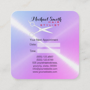 Tarjeta De Citas Nombramiento de Hair Stylist Acero inoxidable Meta