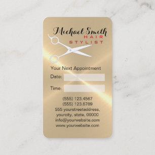 Tarjeta De Citas Nombramiento de Hair Stylist Acero inoxidable Meta
