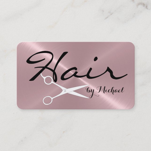 Tarjeta De Citas Nombramiento de Hair Stylist Acero inoxidable Meta (Anverso)