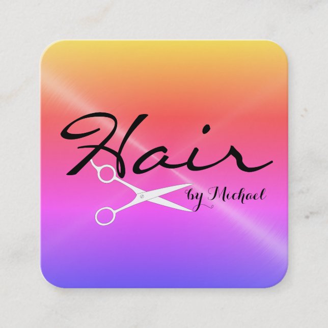 Tarjeta De Citas Nombramiento de Hair Stylist Aspecto Metalizado in (Anverso)
