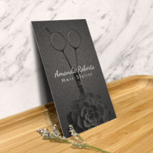 Tarjeta De Citas Nombramiento de Hair Stylist Black Scissor Salon