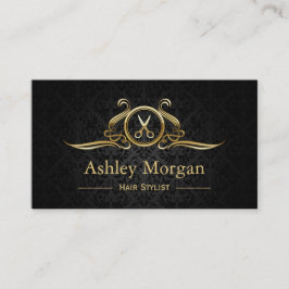 Tarjeta De Citas Nombramiento de Hair Stylist Gold Scissors Hair Sa