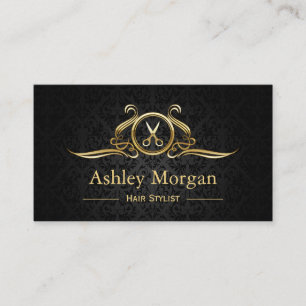 Tarjeta De Citas Nombramiento de Hair Stylist Gold Scissors Hair Sa