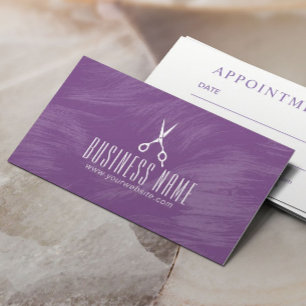 Tarjeta De Citas Nombramiento de Hair Stylist Hairdresser Purple Sa