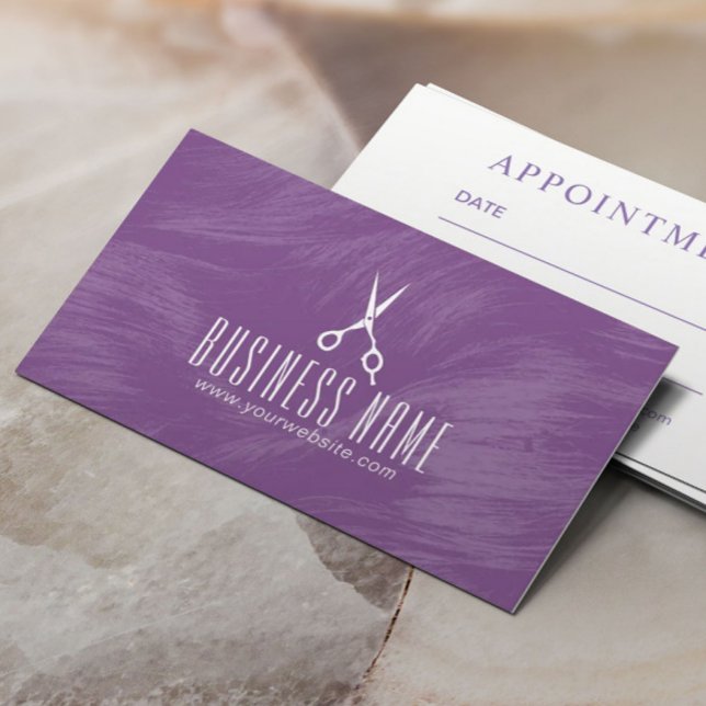 Tarjeta De Citas Nombramiento de Hair Stylist Hairdresser Purple Sa (Subido por el creador)