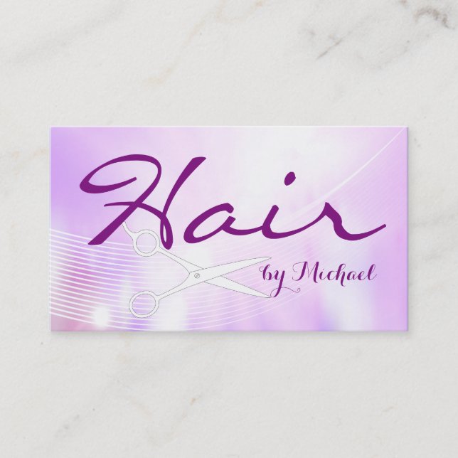 Tarjeta De Citas Nombramiento de Hair Stylist - Resumen púrpura #12 (Anverso)