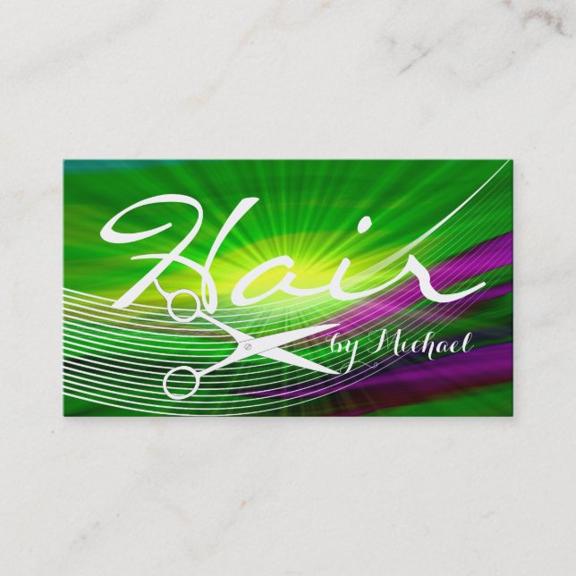 Tarjeta De Citas Nombramiento de Hair Stylist - Resumen verde #5 (Anverso)