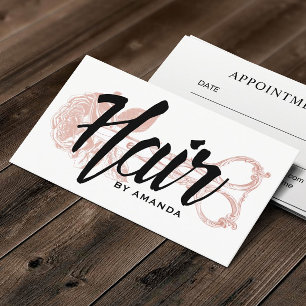 Tarjeta De Citas Nombramiento de Hair Stylist Vintage Scissor y Ros