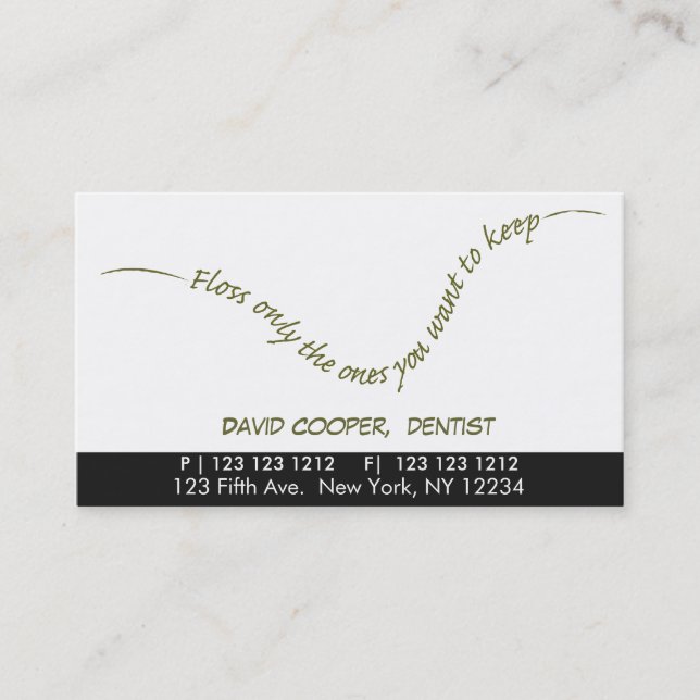 Tarjeta De Citas Nombramiento de la División Negra Humor de dentist (Anverso)