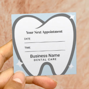Tarjeta De Citas Nombramiento de la Oficina Dental Dentista Blanca