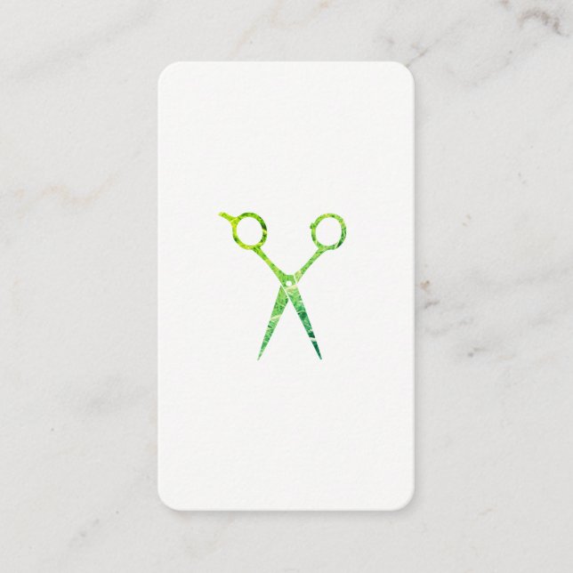 Tarjeta De Citas Nombramiento de las modernas tijeras verdes ondula (Anverso)