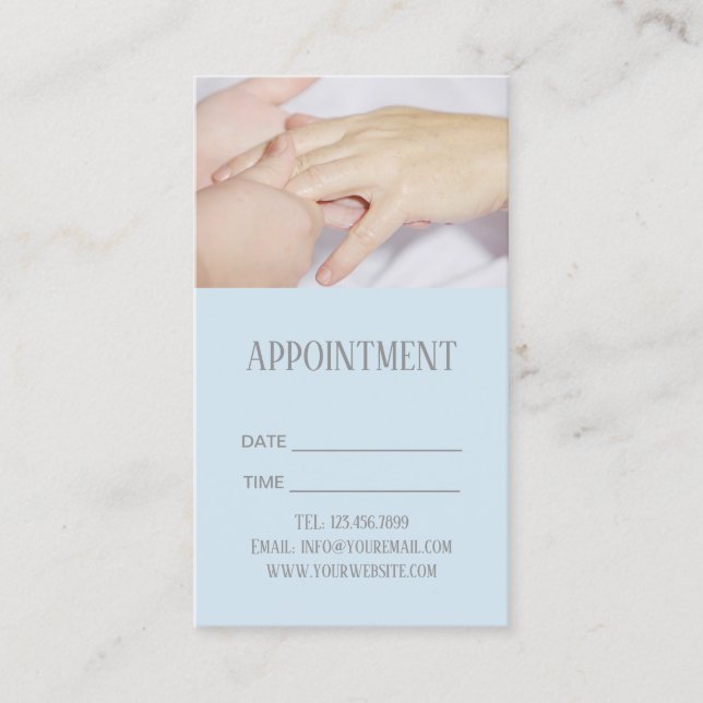 Tarjeta De Citas Nombramiento de Masaje por Reflexología SPA Acupre (Anverso)