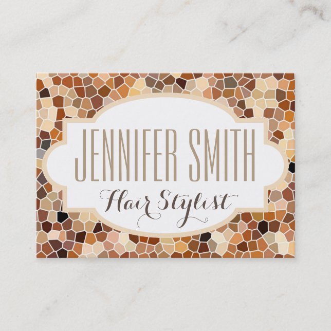 Tarjeta De Citas Nombramiento de Mosaic Tile Hairdresser Salon (Anverso)