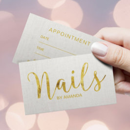 Tarjeta De Citas Nombramiento de Nail Salon Manicurist Gold Script