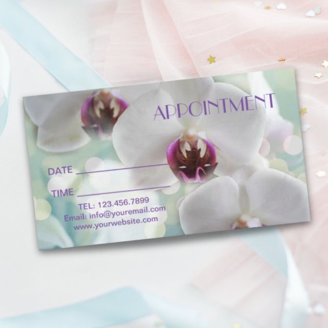 Tarjeta De Citas Nombramiento de Orquid Salon SPA Masaje Aromaterap (Orchid Salon SPA Massage Aromatherapy Appointment)