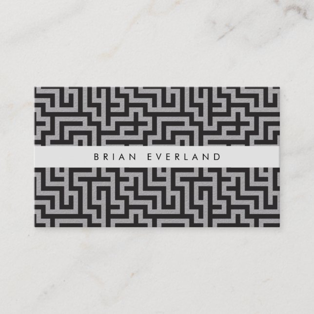 Tarjeta De Citas Nombramiento de perfil blanco negro en el patrón M (Anverso)