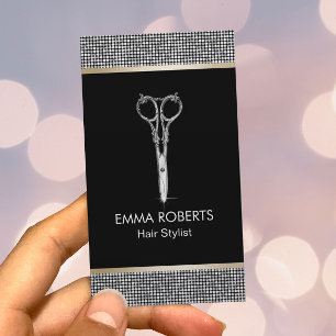 Tarjeta De Citas Nombramiento de Purpurina de lujo de Hair Stylist