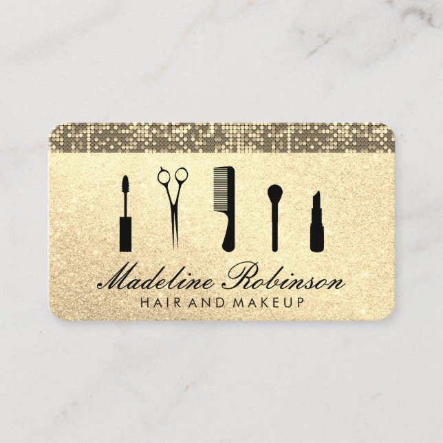 Tarjeta De Citas Nombramiento de purpurina y secuenciación (Anverso)