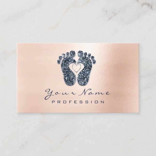 Tarjeta De Citas Nombramiento de Rosa de Reflexología Purpurina de  (Anverso)