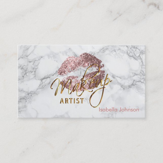 Tarjeta De Citas Nombramiento de Rosa Dusty, artista maquillador (Anverso)