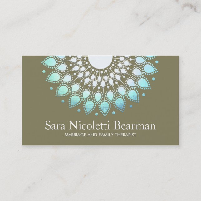 Tarjeta De Citas Nombramiento de terapeuta de la familia Blue Lotus (Anverso)