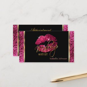 Tarjeta De Citas Nombramiento de un Purpurina de maquillaje de arti