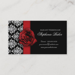 Tarjeta De Citas Nombramiento del boda Red Rose Damask