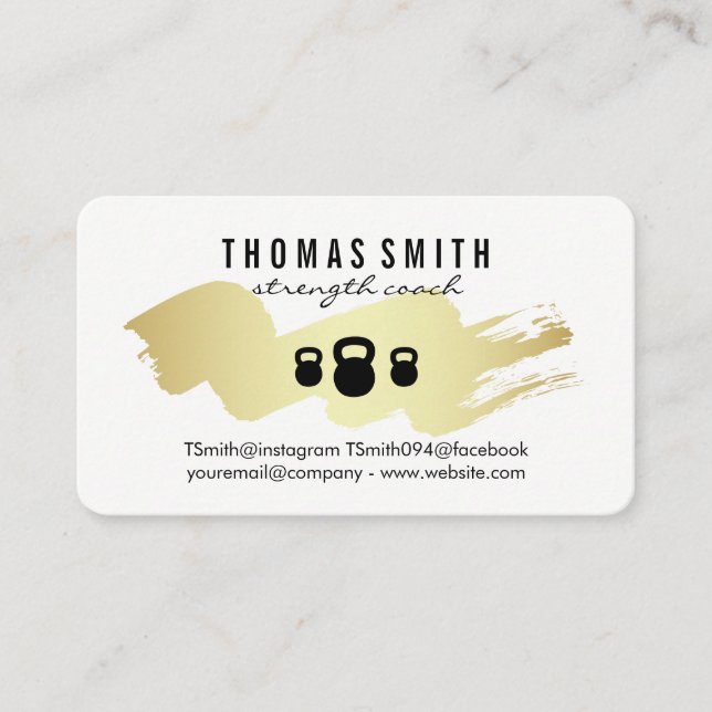 Tarjeta De Citas Nombramiento del entrenador de fitness de pincel d (Anverso)