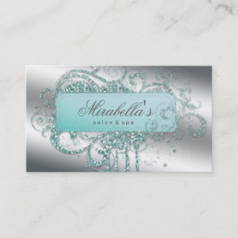 Tarjeta De Citas Nombramiento del purpurina Nail Salon Elegant Blin