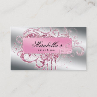 Tarjeta De Citas Nombramiento del purpurina Nail Salon Elegant Blin