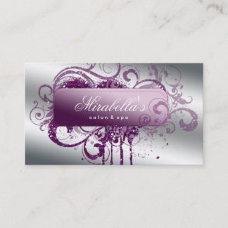 Tarjeta De Citas Nombramiento del purpurina Nail Salon Elegant Blin