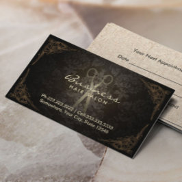 Tarjeta De Citas Nombramiento del salón de damasquetes vintage de H