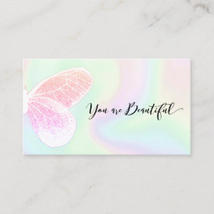 Tarjeta De Citas Nombramiento del salón holográfico de mariposa pur