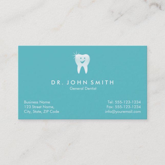 Tarjeta De Citas Nombramiento dental de dientes brillantes sonrient (Anverso)
