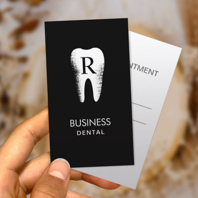 Tarjeta De Citas Nombramiento dental dental inicial en el monograma (Subido por el creador)